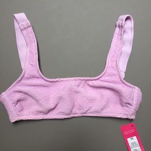 NWT Lilac Frill Ribbed Bathingsuit Top